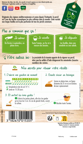 Aromatiques - Persil Commun 2 - BIO - Grand Modèle - MEDIA_PACKAGING_VERSO